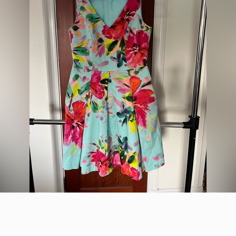 Trina Turk Floral 8 Mini Dress - Pink and Green
